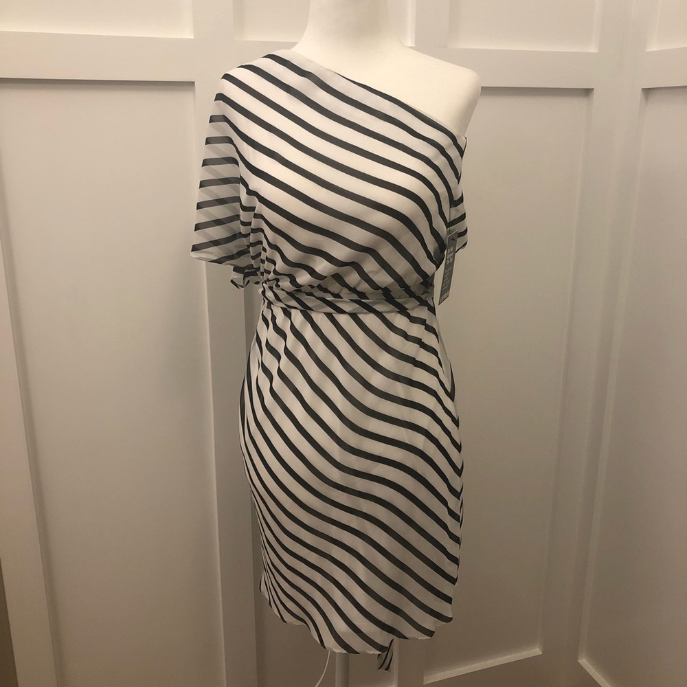NWT Express One Shoulder Stripe Dress